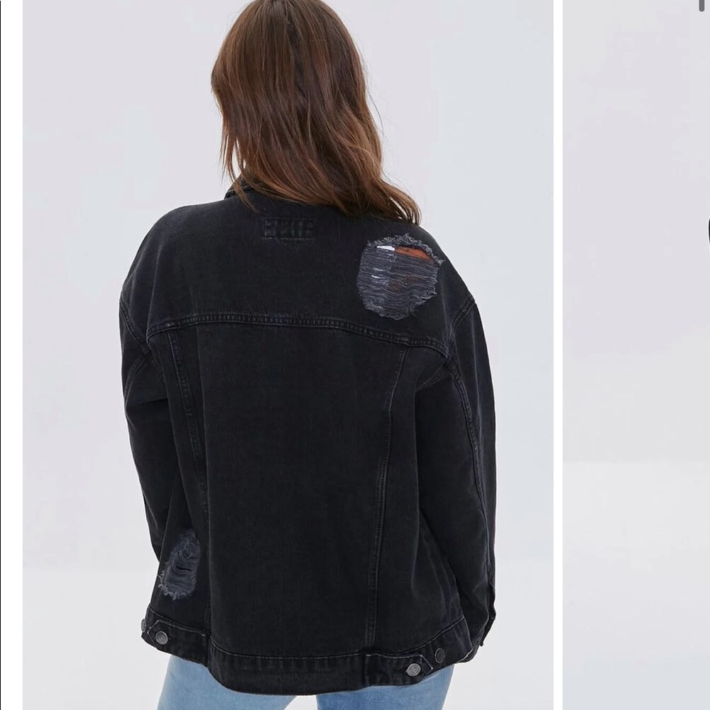 Basic Boyfriend Denim Jacket Black - image 2